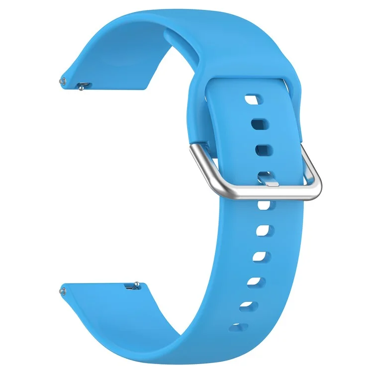Para Xplora X6 Play Watch Band 20mm Silicone Sport Strap com Fivela de Prata, Tamanho: L - Azul Céu