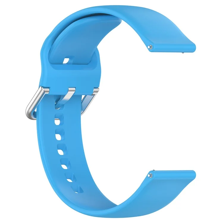 Para Xplora X6 Play Watch Band 20mm Silicone Sport Strap com Fivela de Prata, Tamanho: L - Azul Céu