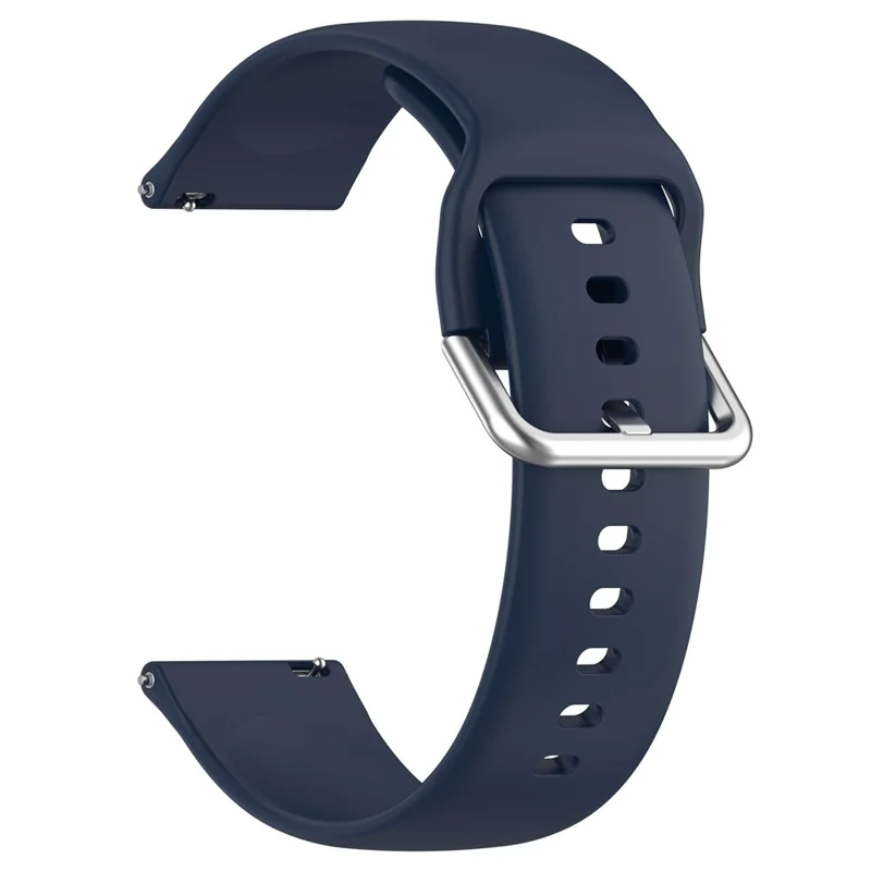 For Xplora X6 Play Watch Band 20mm Silicone Sport Strap with Silver Buckle, Size: L - Midnight Blue