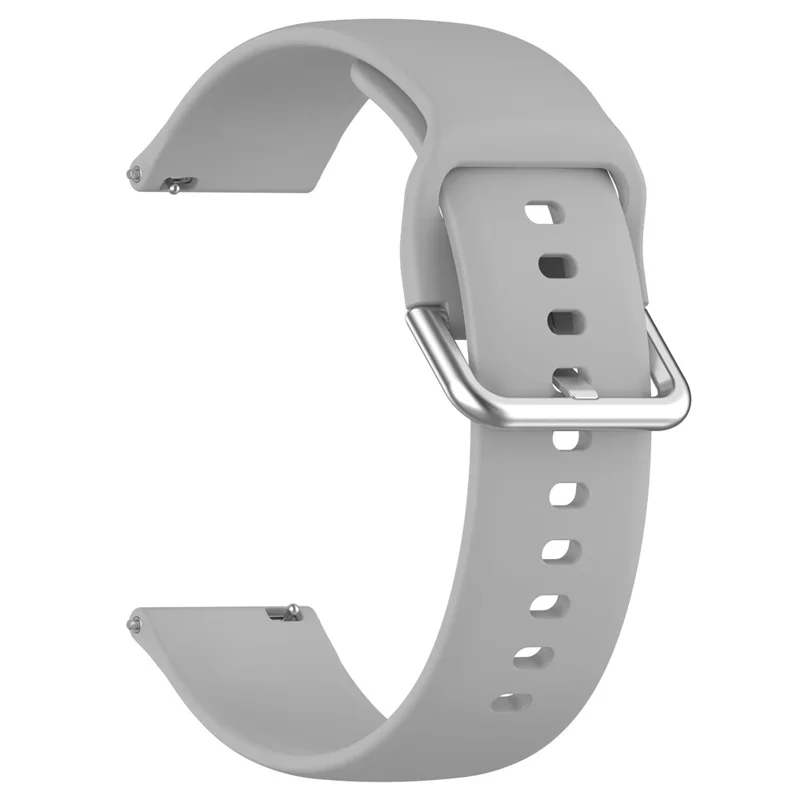 For Xplora X6 Play Watch Band 20mm Silicone Sport Strap with Silver Buckle, Size: L - Grey