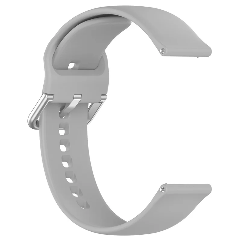 For Xplora X6 Play Watch Band 20mm Silicone Sport Strap with Silver Buckle, Size: L - Grey