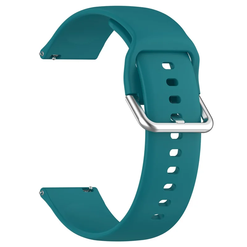 For Xplora X6 Play Watch Band 20mm Silicone Sport Strap with Silver Buckle, Size: L - Official Green