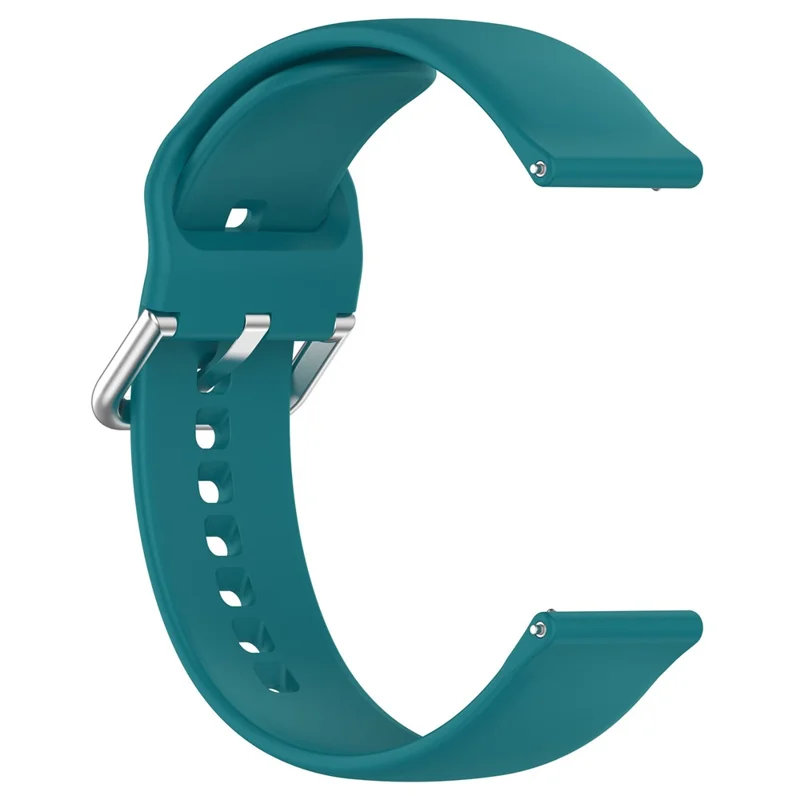 For Xplora X6 Play Watch Band 20mm Silicone Sport Strap with Silver Buckle, Size: L - Official Green