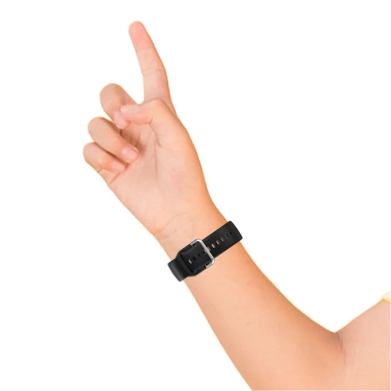 For Xplora X6 Play Watch Band 20mm Silicone Sport Strap with Silver Buckle, Size: L - Official Green