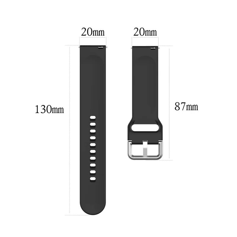 For Xplora X6 Play Watch Band 20mm Silicone Sport Strap with Silver Buckle, Size: L - Official Green