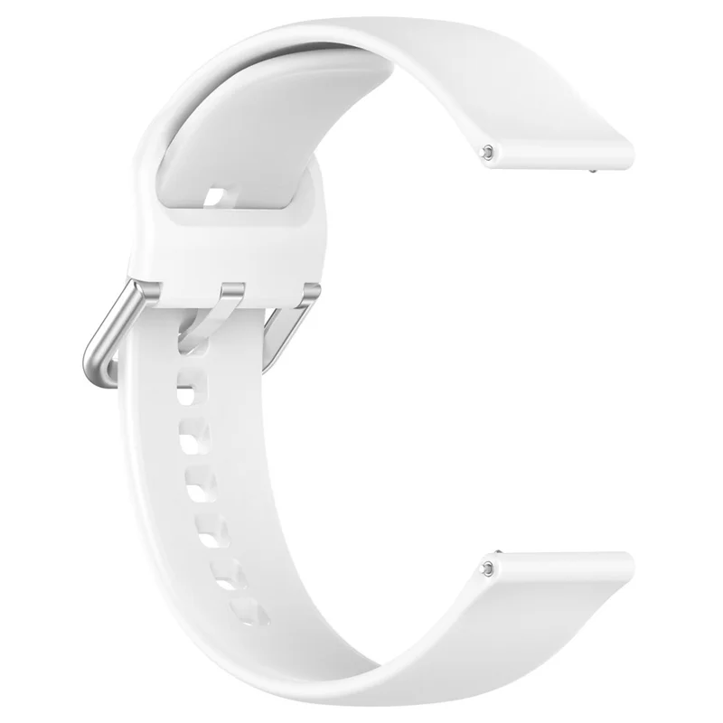 For Xplora X6 Play Watch Band 20mm Silicone Sport Strap with Silver Buckle, Size: L - White
