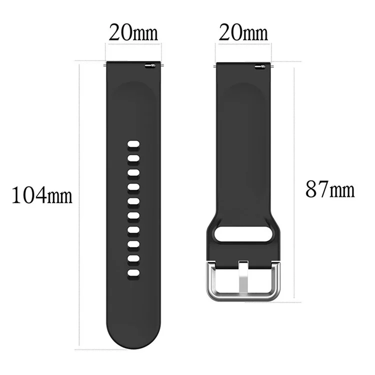 For Xplora X6 Play Silicone Sport Bands 20mm Replacement Watch Strap with Silver Buckle, Size: S - Official Green