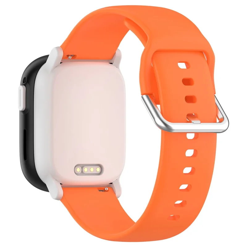 For Xplora X6 Play Silicone Sport Bands 20mm Replacement Watch Strap with Silver Buckle, Size: S - Orange