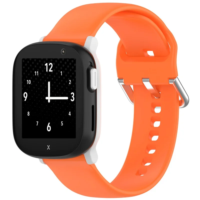For Xplora X6 Play Silicone Sport Bands 20mm Replacement Watch Strap with Silver Buckle, Size: S - Orange