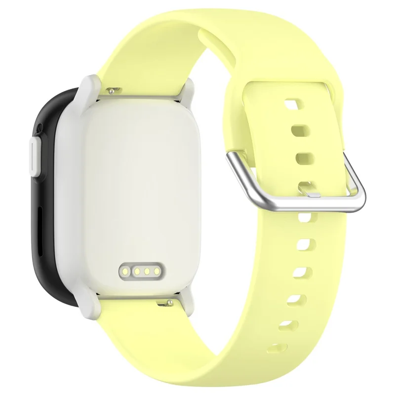 For Xplora X6 Play Silicone Sport Bands 20mm Replacement Watch Strap with Silver Buckle, Size: S - Yellow