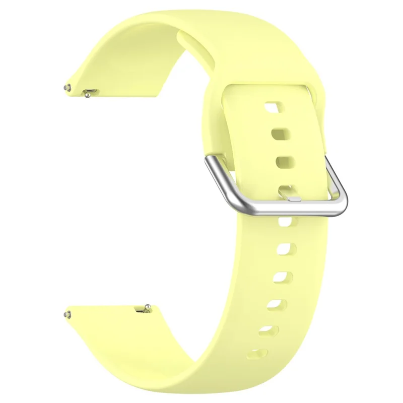 For Xplora X6 Play Silicone Sport Bands 20mm Replacement Watch Strap with Silver Buckle, Size: S - Yellow