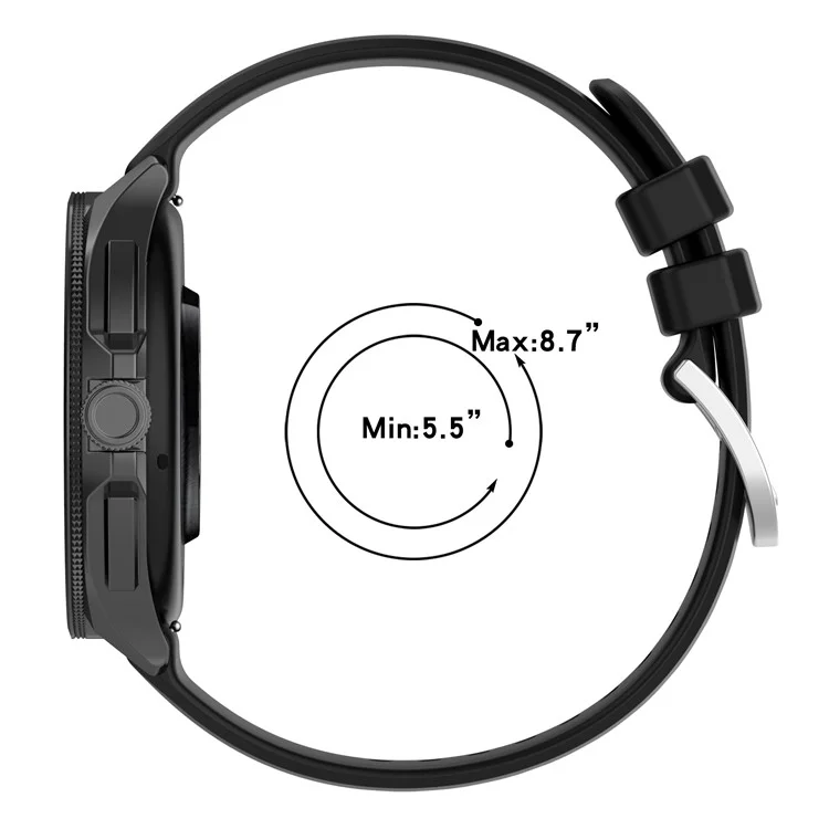 Per Xiaomi Watch S3 / Huawei Watch 2 Pro / Honor Watch 4 Pro Cinturino per orologio 22mm in silicone - Nero