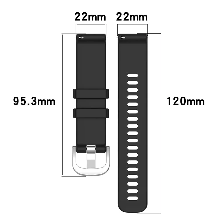 Per Xiaomi Watch S3 / Huawei Watch 2 Pro / Honor Watch 4 Pro Cinturino per orologio 22mm in silicone - Nero