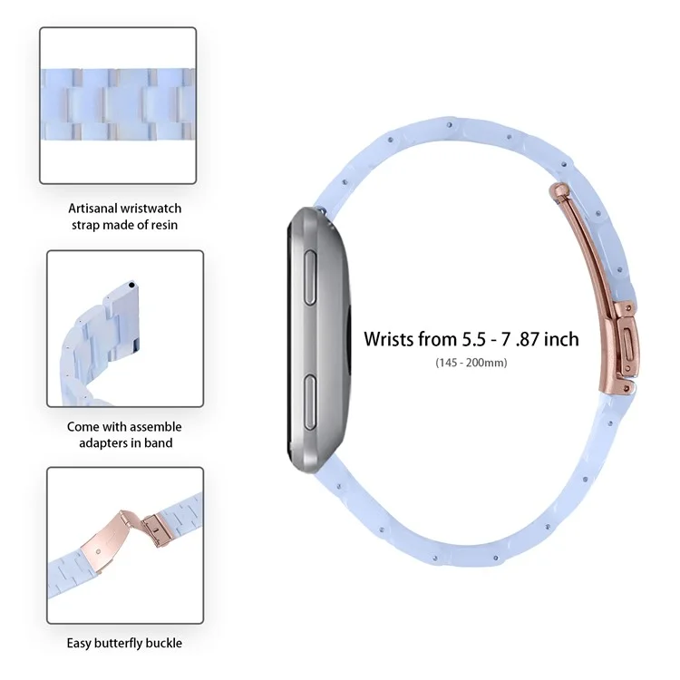 Para Misfit Vapor Resin Watch Strap Replacement Waterproof Watch Band - Baby Blue
