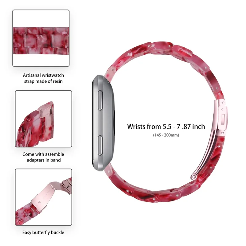 For Misfit Vapor Resin Watch Strap Replacement Waterproof Watch Band - Deep Pink