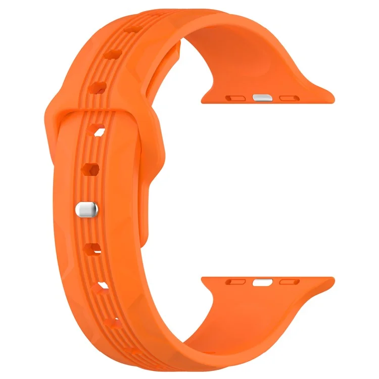 Watch Band for Apple Watch Series 10 42mm / 9 8 7 41mm / SE (2023) SE (2022) SE 6 5 4 40mm / 3 2 1 38mm Watch Band Texture Silicone Strap - Orange