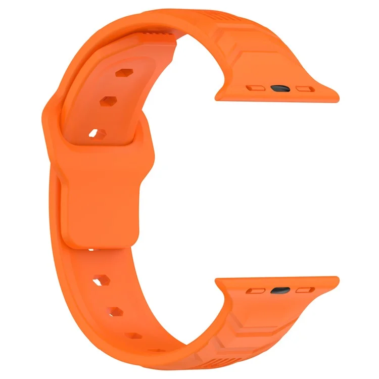 Watch Band for Apple Watch Series 10 42mm / 9 8 7 41mm / SE (2023) SE (2022) SE 6 5 4 40mm / 3 2 1 38mm Watch Band Texture Silicone Strap - Orange