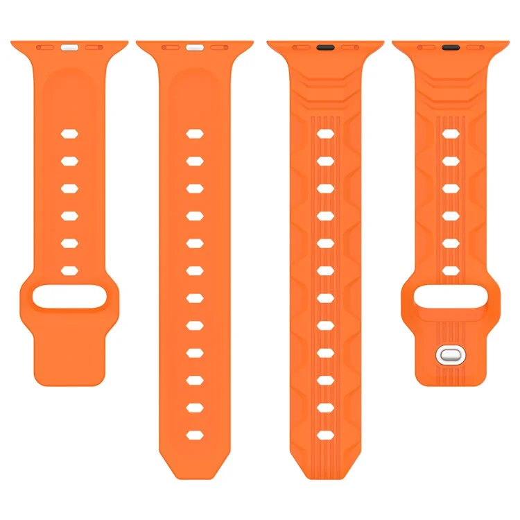 Watch Band for Apple Watch Series 10 42mm / 9 8 7 41mm / SE (2023) SE (2022) SE 6 5 4 40mm / 3 2 1 38mm Watch Band Texture Silicone Strap - Army Green