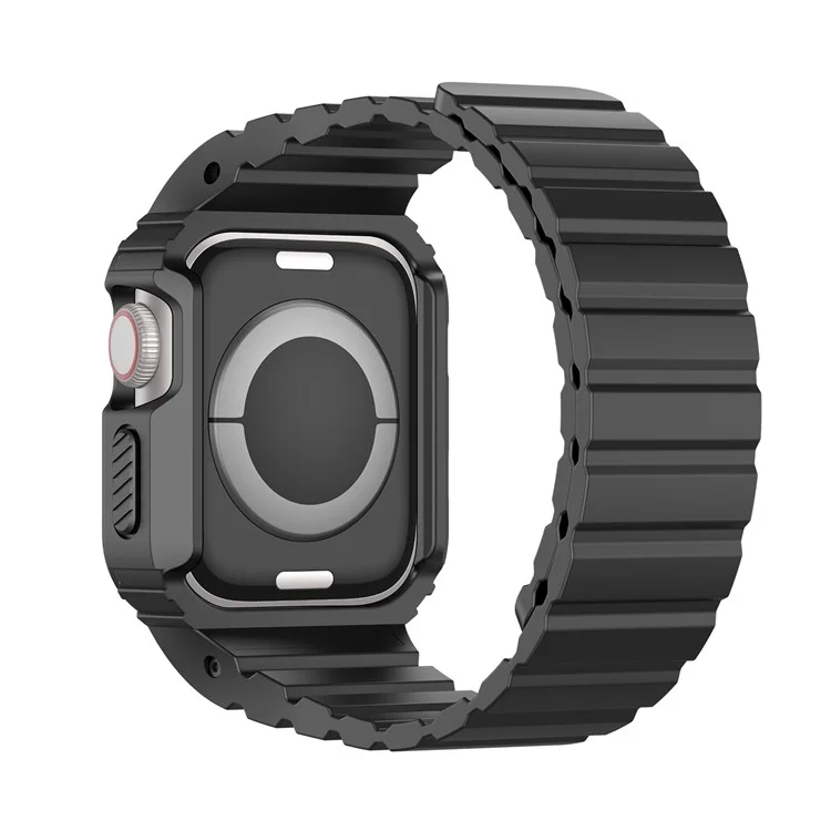 DUX DUCIS OA-Serie für Apple Watch 9 8 7 45mm / SE (2023) SE (2022) SE 6 5 4 44mm / 3 2 1 42mm Watchband mit Gehäuse - Schwarz