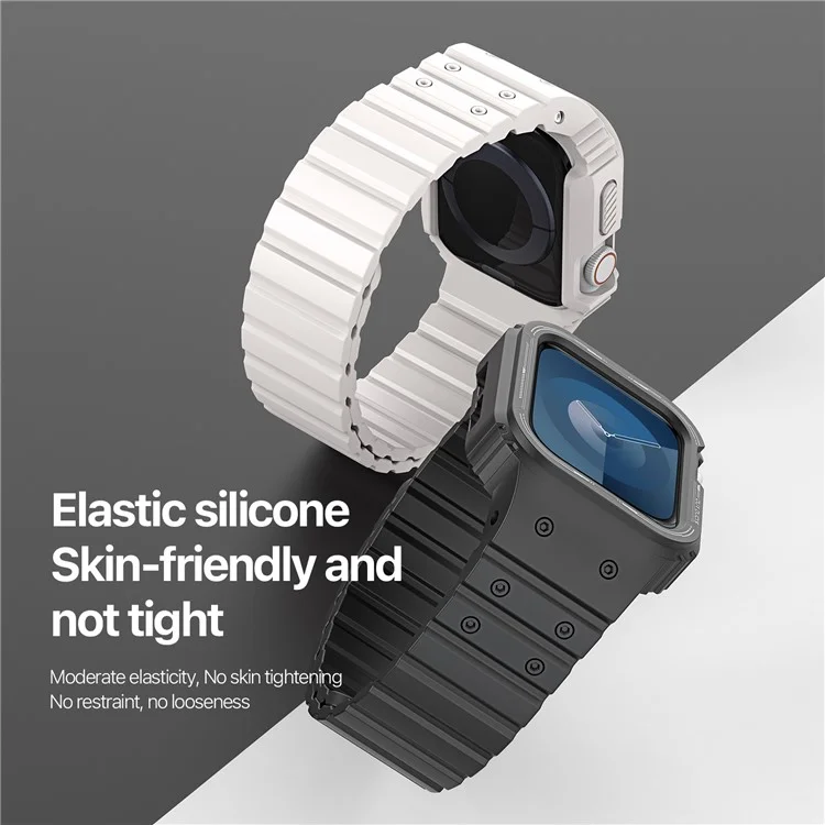 DUX DUCIS OA-Serie für Apple Watch 9 8 7 45mm / SE (2023) SE (2022) SE 6 5 4 44mm / 3 2 1 42mm Watchband mit Gehäuse - Schwarz