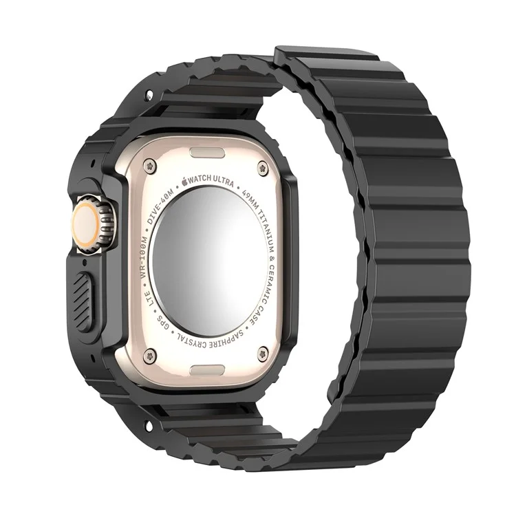 DUX DUCIS OA Series One-piece Watchband For Apple Watch Ultra  /  Ultra 2 49mm Watch Strap with Case - Black