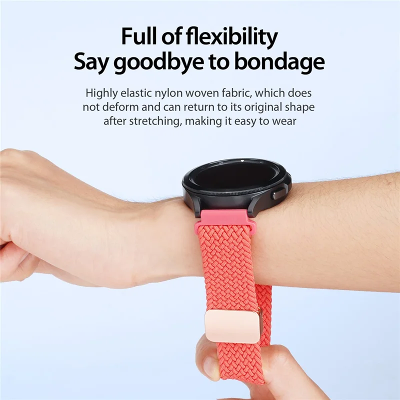 DUX DUCIS Mixture Pro Series Nylon Gewebtes Armband für Samsung Galaxy Watch6 / Watch5 / Huawei Watch GT3 Magnetschnalle 20mm Armband - Guave