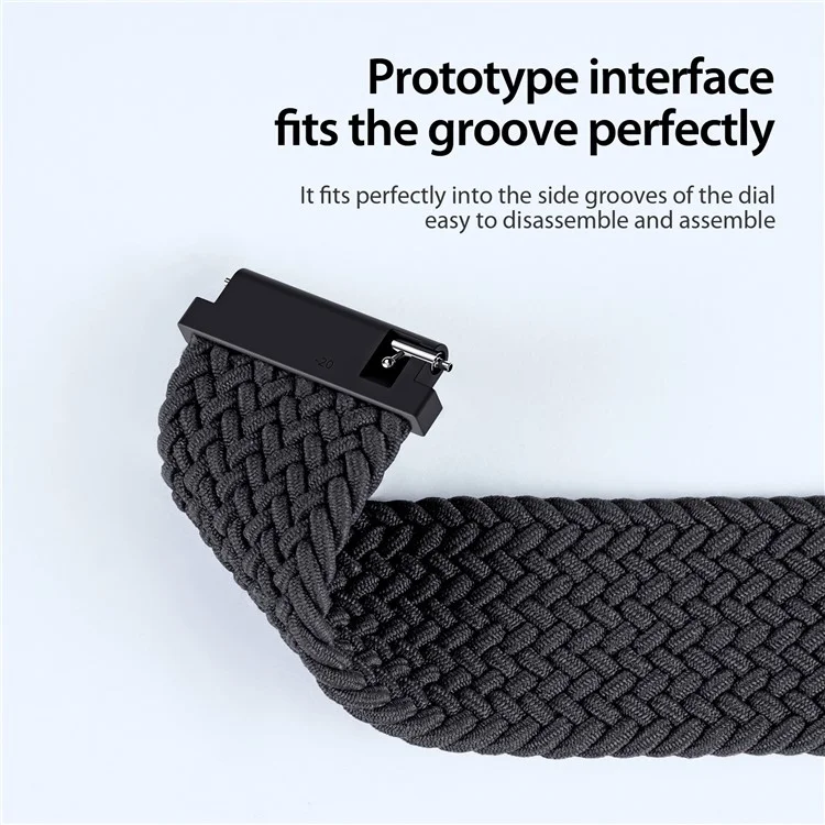 DUX DUCIS Mixture Pro Series Nylon Woven Strap for Samsung Galaxy Watch3 45mm / Huawei Watch Ultimate Magnetic Buckle 22mm Watchband - Midnight