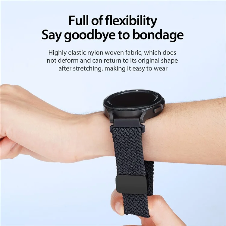 DUX DUCIS Mixture Pro Series Nylon Woven Strap for Samsung Galaxy Watch3 45mm / Huawei Watch Ultimate Magnetic Buckle 22mm Watchband - Midnight