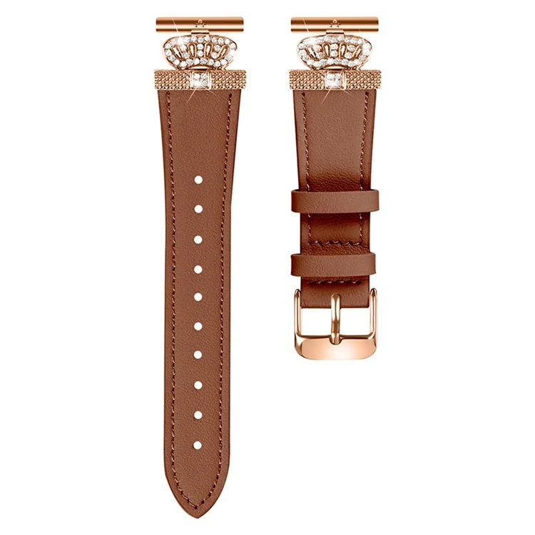 For Motorola Moto 360 42mm (2nd gen) Rose Gold Buckle Cowhide Band Adjustable Watch Strap - Brown