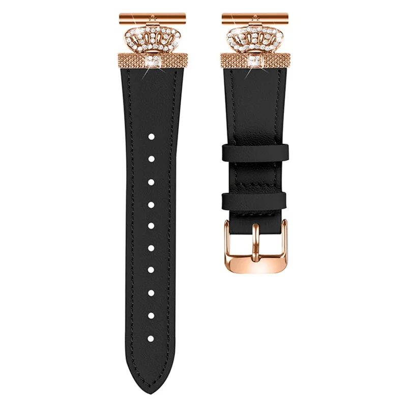 For Garmin Forerunner 645 / 645 Music Watch Band with Rose Gold Buckle Stylish Replace Strap - Black
