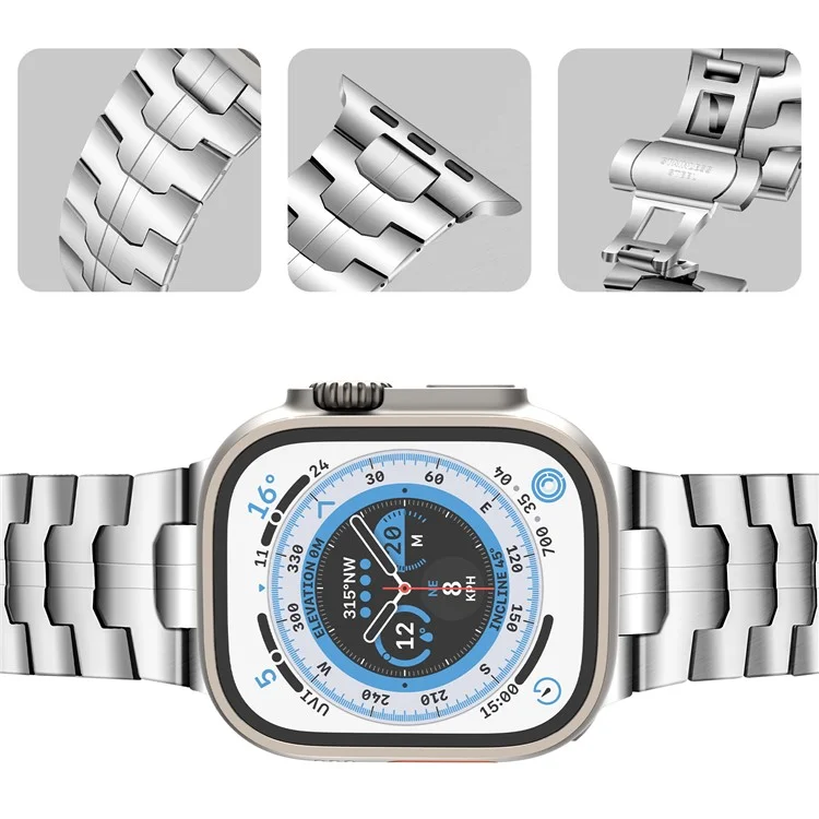 Stainless Steel Watch Band for Apple Watch Series 10 42mm / 9 8 7 41mm / SE (2023) SE (2022) SE 6 5 4 40mm / 3 2 1 38mm Watch Strap - Silver