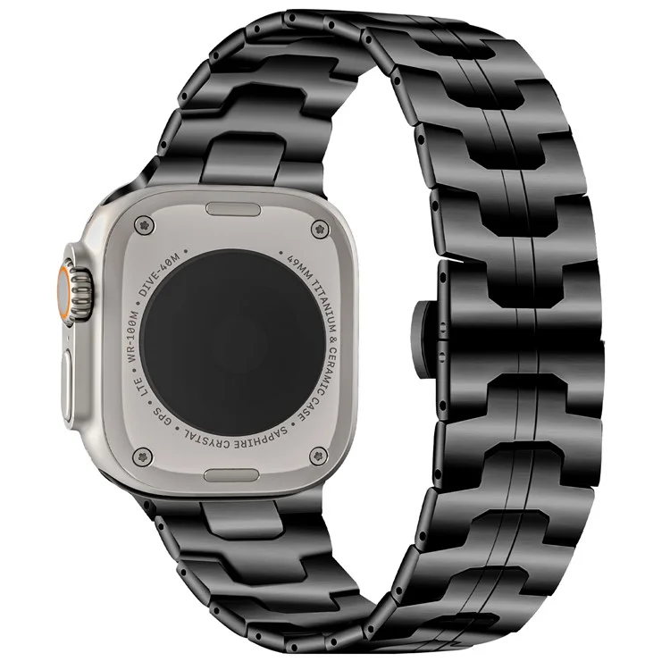 Stainless Steel Band for Apple Watch Series 10 42mm / 9 8 7 41mm / SE (2023) SE (2022) SE 6 5 4 40mm / 3 2 1 38mm Wrist Strap - Black