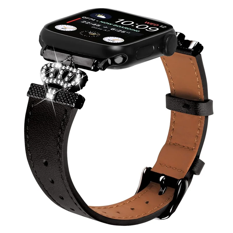 Per Apple Watch 10 46mm / Ultra 2 / Ultra 49mm / 9 8 7 45mm / SE (2023) SE (2022) SE 6 5 4 44mm / 3 2 1 42mm Cinturino per orologio con fibbia nera - Nero