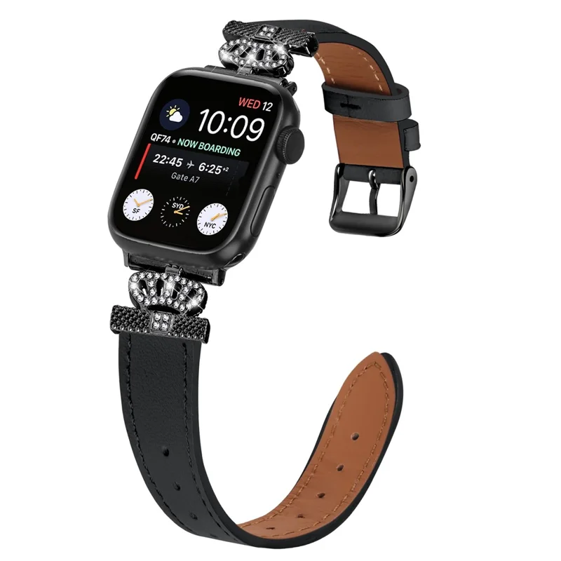 Per Apple Watch 10 46mm / Ultra 2 / Ultra 49mm / 9 8 7 45mm / SE (2023) SE (2022) SE 6 5 4 44mm / 3 2 1 42mm Cinturino per orologio con fibbia nera - Nero