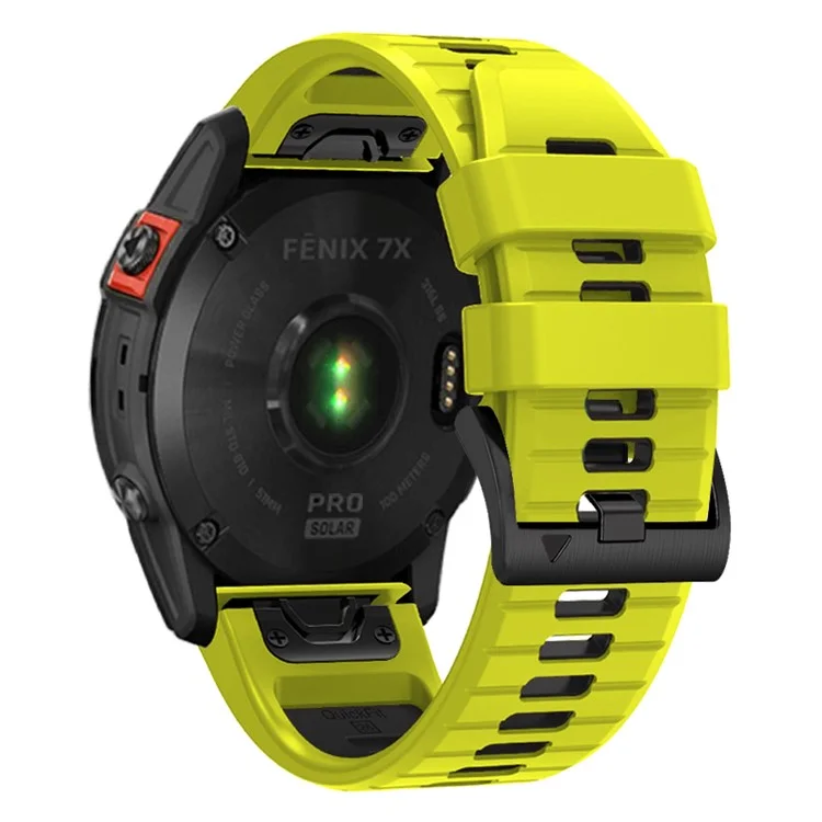 Pour Garmin Fenix 7 Pro / Bracelets de montre en silicone Fenix 7 Dual-Color de remplacement - Vert citron+Noir