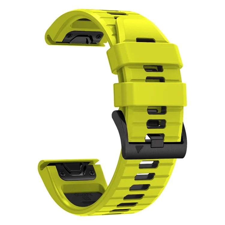 Pour Garmin Fenix 7 Pro / Bracelets de montre en silicone Fenix 7 Dual-Color de remplacement - Vert citron+Noir
