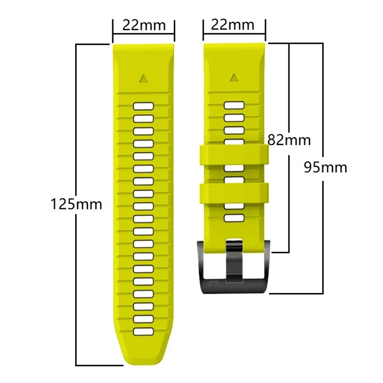 Pour Garmin Fenix 7 Pro / Bracelets de montre en silicone Fenix 7 Dual-Color de remplacement - Vert citron+Noir