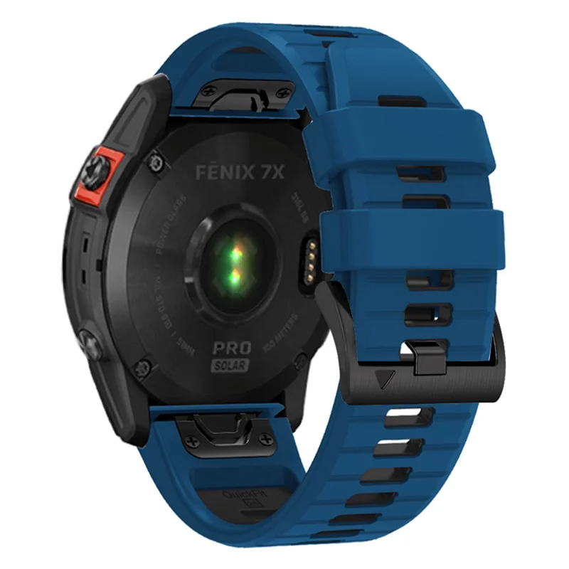 For Garmin Fenix 7 Pro / Fenix 7 Silicone Watch Bands Dual-Color Replacement Strap - Sapphire+Black