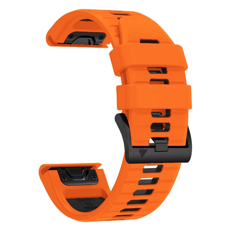 For Garmin Fenix 7 Pro / Fenix 7 Silicone Watch Bands Dual-Color Replacement Strap - Orange+Black
