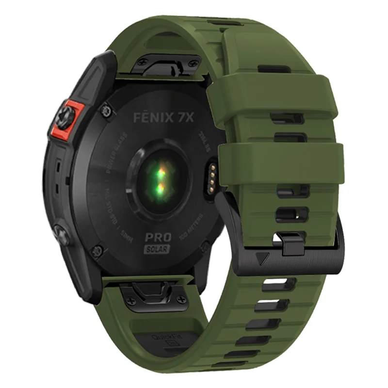 For Garmin Fenix 7 Pro / Fenix 7 Silicone Watch Bands Dual-Color Replacement Strap - Army Green+Black