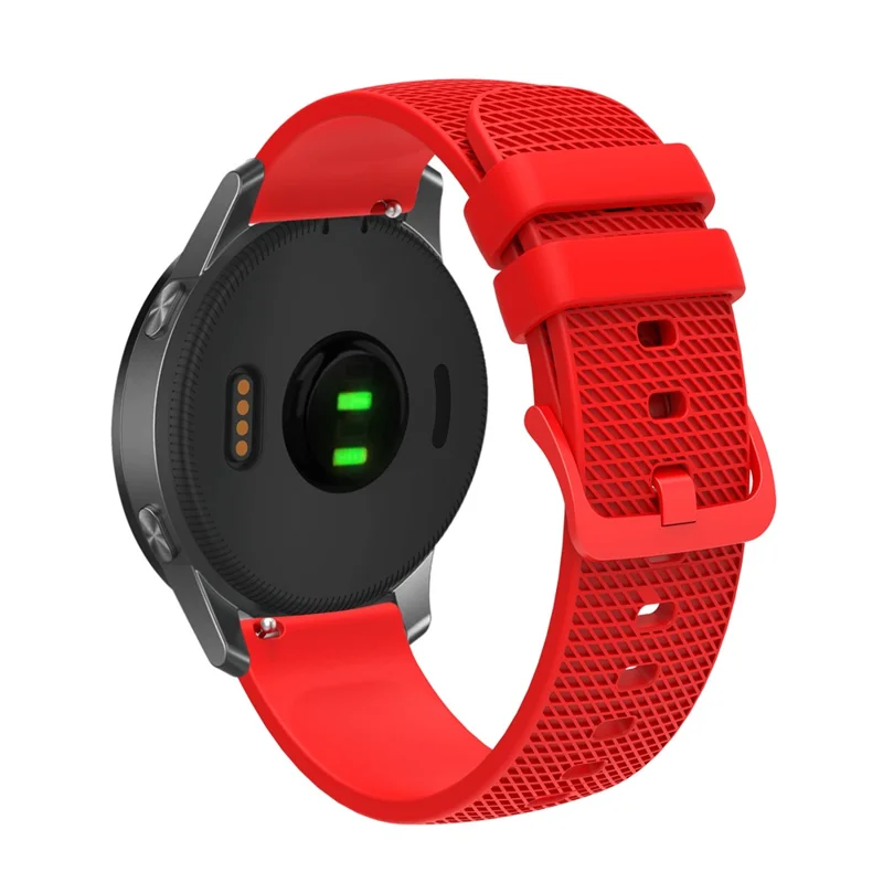 For Samsung Gear S3 / Huami Amazfit Pace Silicone Watch Band Plaid Pattern 22mm Straps - Red