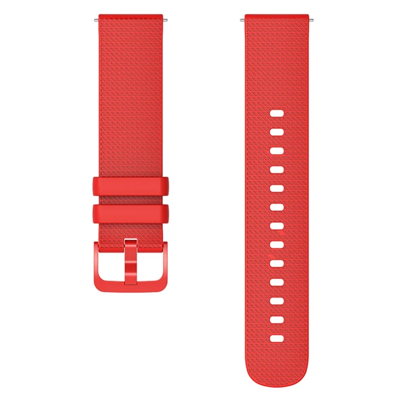 For Samsung Gear S3 / Huami Amazfit Pace Silicone Watch Band Plaid Pattern 22mm Straps - Red