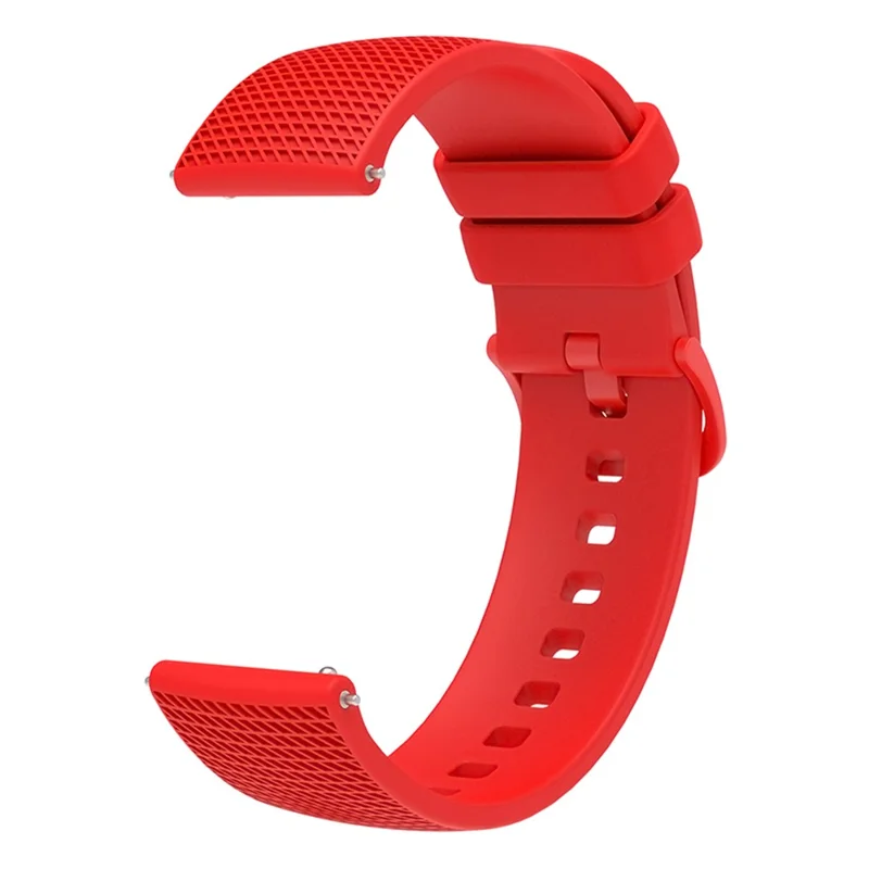 For Samsung Gear S3 / Huami Amazfit Pace Silicone Watch Band Plaid Pattern 22mm Straps - Red