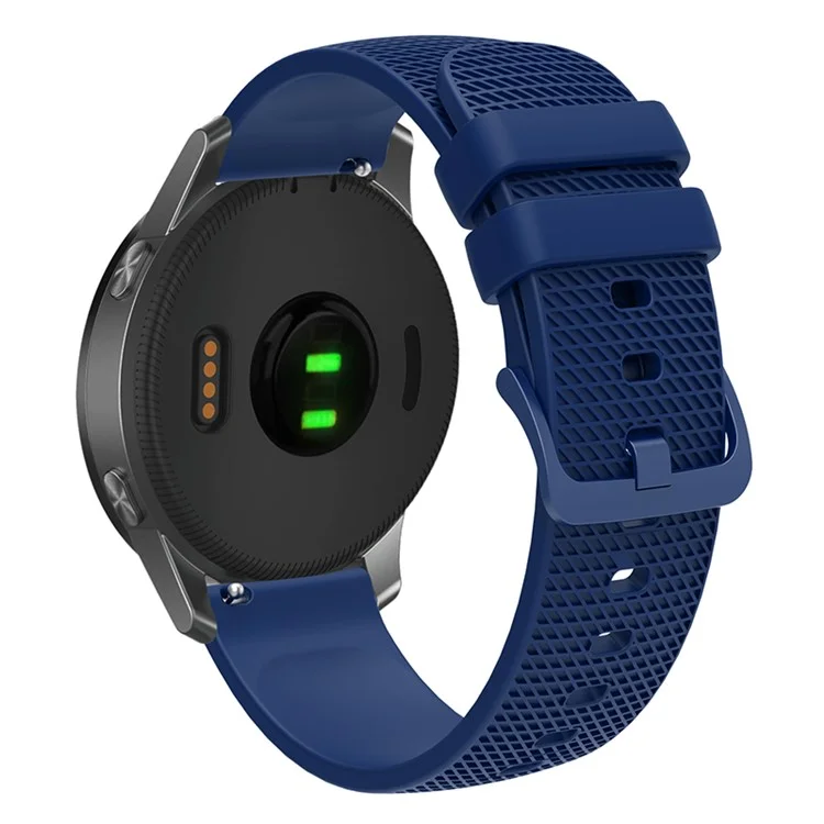 Para Garmin Venu 3S / Forerunner 265S Correa del reloj 18mm Patrón de Tartán Banda de Silicona - Azul Marino