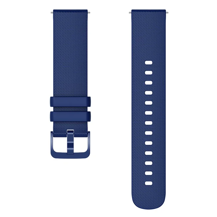 Para Garmin Venu 3S / Forerunner 265S Correa del reloj 18mm Patrón de Tartán Banda de Silicona - Azul Marino