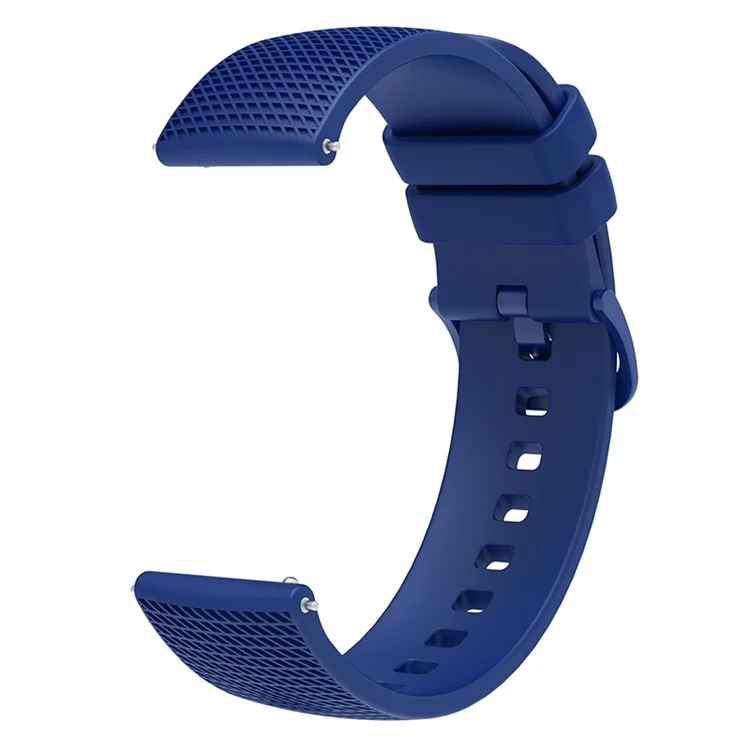 Para Garmin Venu 3S / Forerunner 265S Correa del reloj 18mm Patrón de Tartán Banda de Silicona - Azul Marino