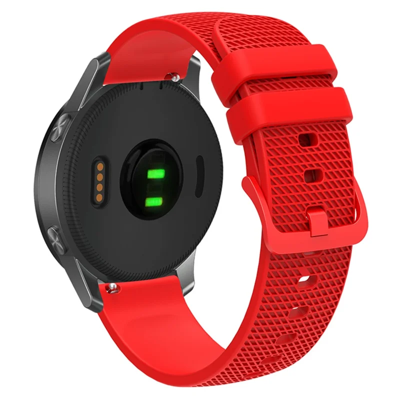 Para Garmin Venu 3S / Forerunner 265S Pulseira do Relógio 18mm Padrão Xadrez Silicone - Vermelho
