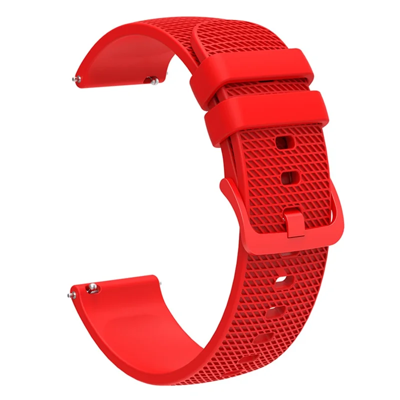 Para Garmin Venu 3S / Forerunner 265S Pulseira do Relógio 18mm Padrão Xadrez Silicone - Vermelho