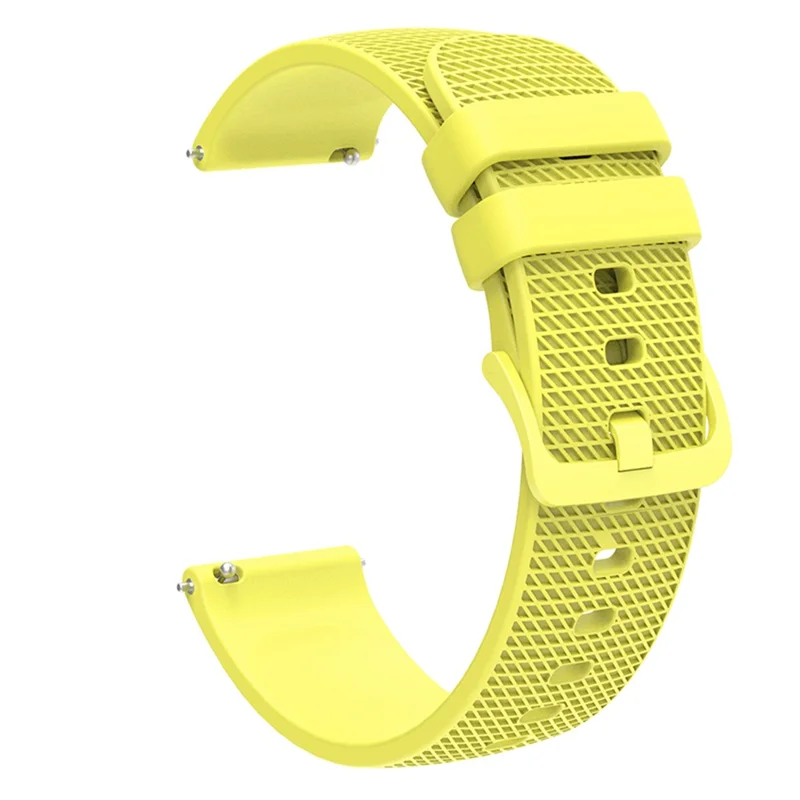 For Garmin Venu 3S / Forerunner 265S Watch Strap 18mm Plaid Pattern Silicone Band - Yellow