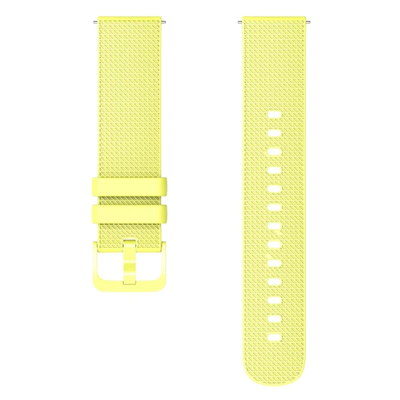 For Garmin Venu 3S / Forerunner 265S Watch Strap 18mm Plaid Pattern Silicone Band - Yellow